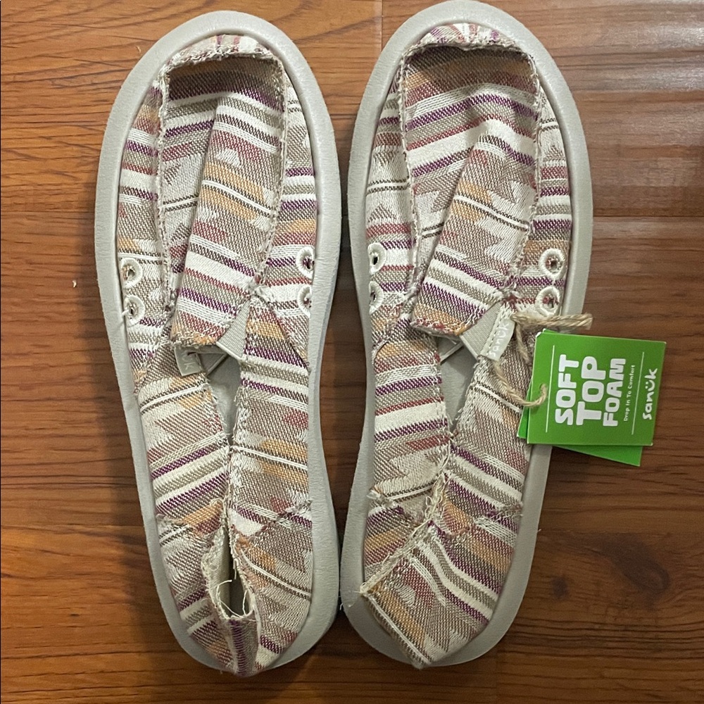 Sanuk Multicolor Striped Flats